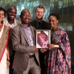 ACT-Awards-2013.-ImpACT-Award-winners-Poorvi-Bhana-Blessing-Ngobeni-Camron-Andrews-and-Motladji-Ditola-with-Rupert-Hermanus-from-Distell-middle-at-the-ACT-Awards-pic-by-John-Hogg-1