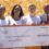 Principal of Embo Pre-School shouts for joy at the generosity of Johannesburg based beauty company